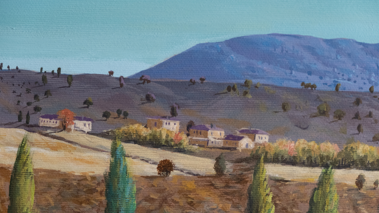 Original, acrylic painting on canvas signed by Rıza Karataş