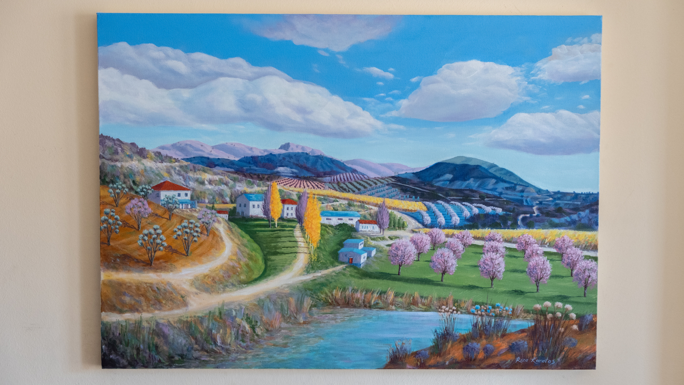 Original, acrylic painting on canvas signed by Rıza Karataş
