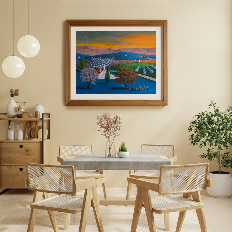 Original, acrylic painting on canvas signed by Rıza Karataş