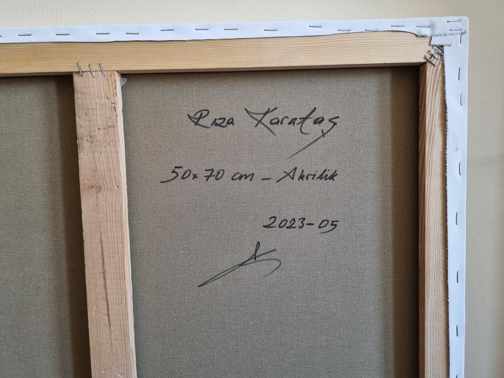 Original, acrylic painting on canvas signed by Rıza Karataş