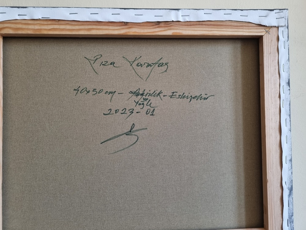 Original, acrylic painting on canvas signed by Rıza Karataş
