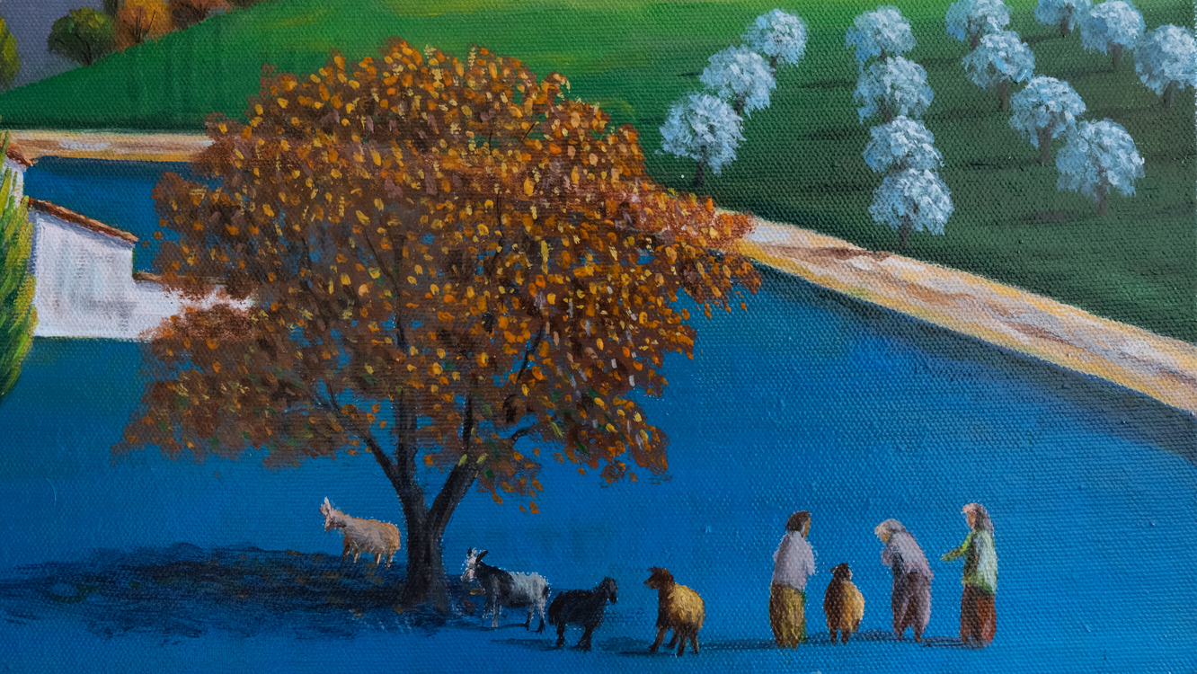 Original, acrylic painting on canvas signed by Rıza Karataş