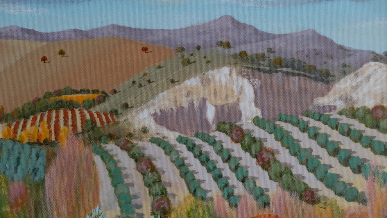 Original, acrylic painting on canvas signed by Rıza Karataş