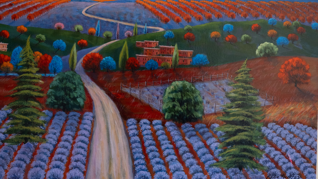 Original, acrylic painting on canvas signed by Rıza Karataş