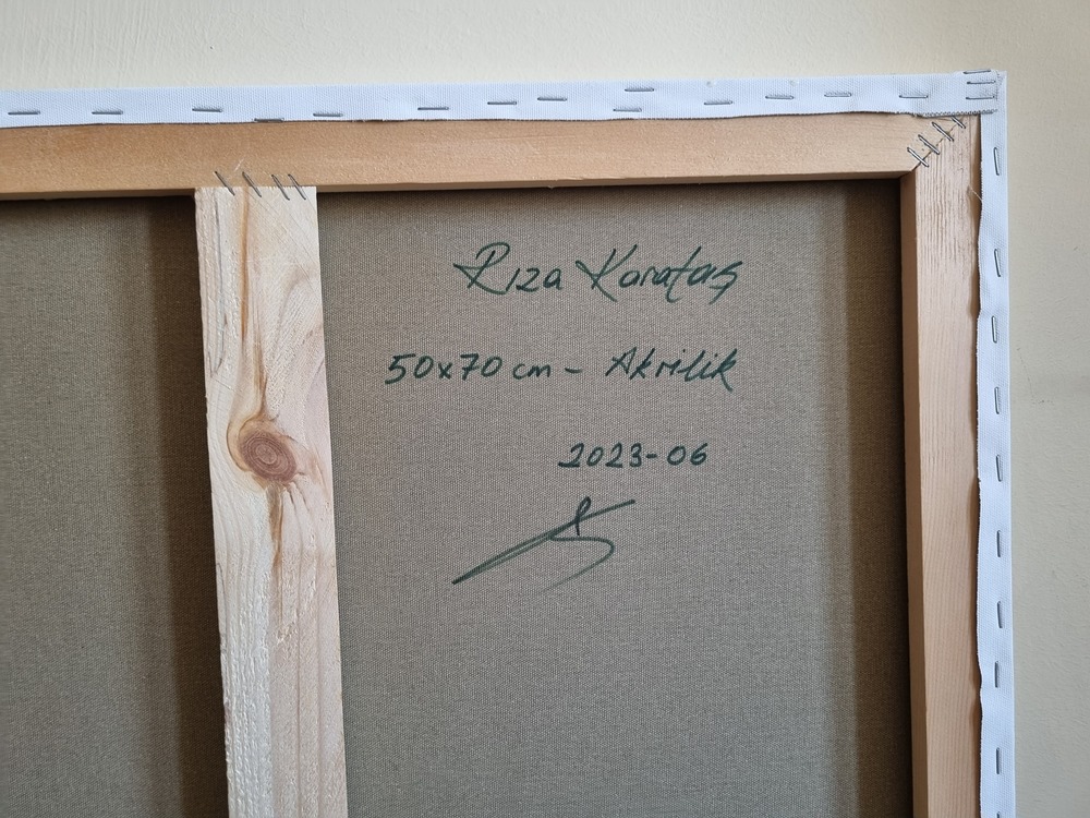 Original, acrylic painting on canvas signed by Rıza Karataş
