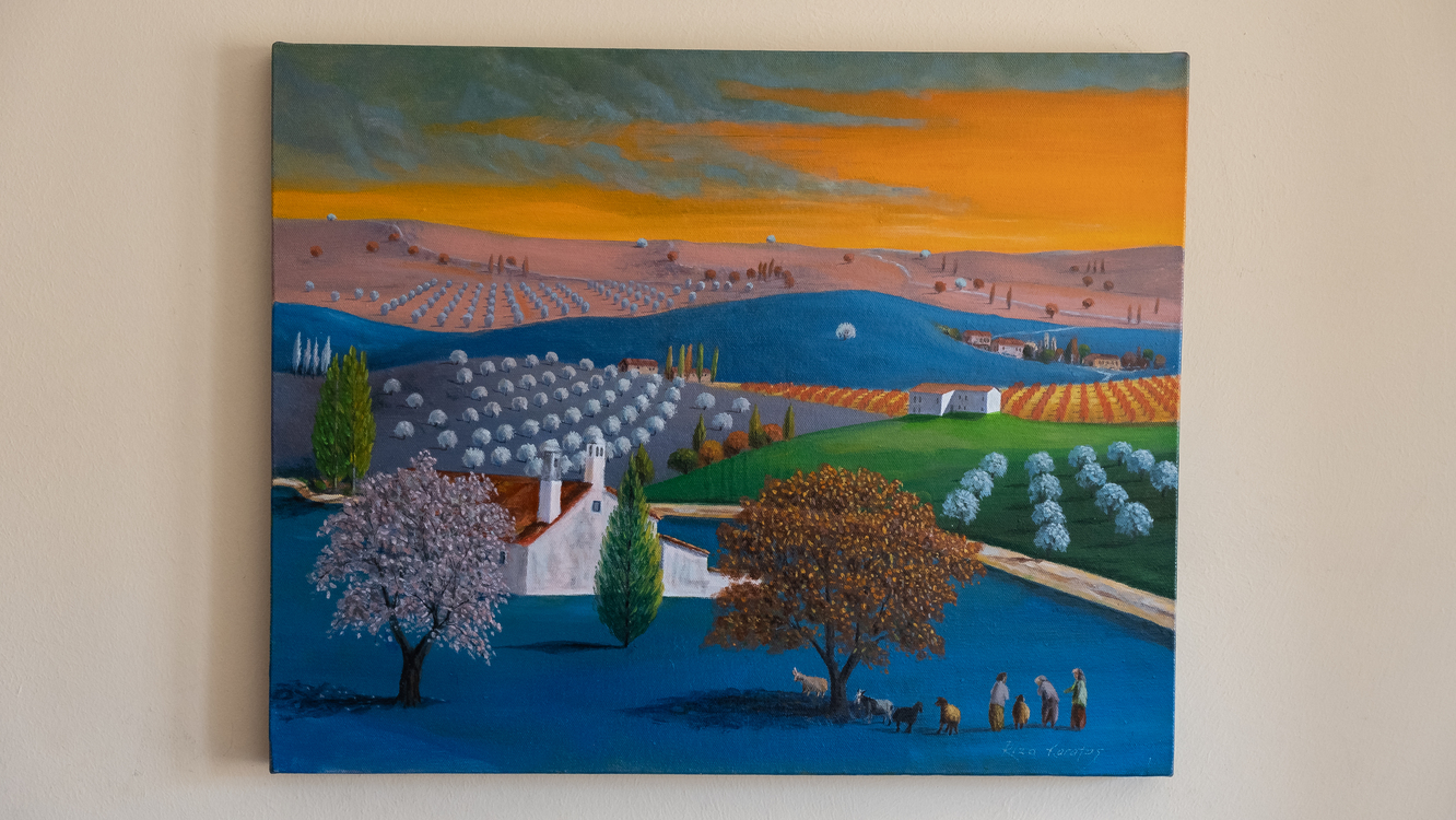Original, acrylic painting on canvas signed by Rıza Karataş