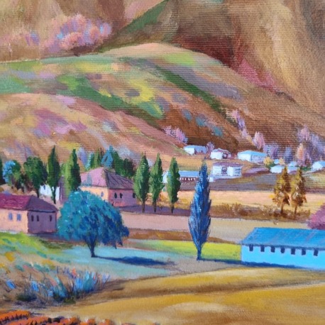 Original, acrylic painting on canvas signed by Rıza Karataş