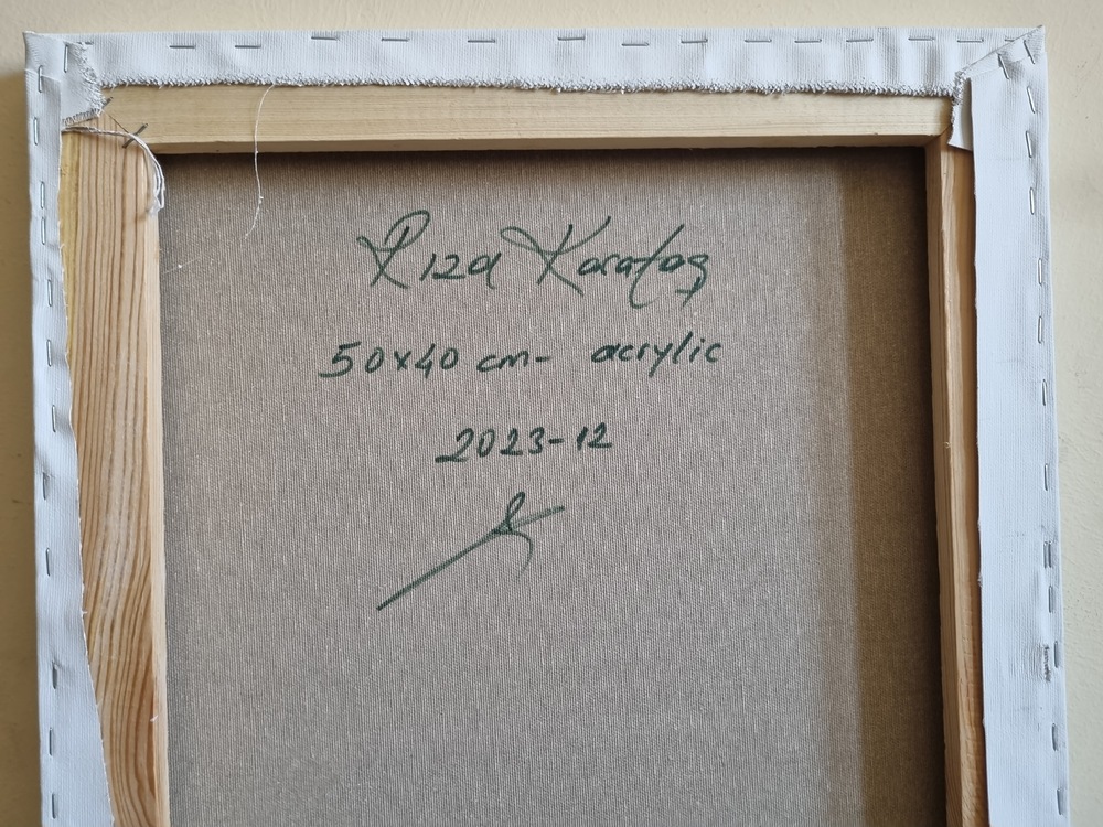 Original, acrylic painting on canvas signed by Rıza Karataş