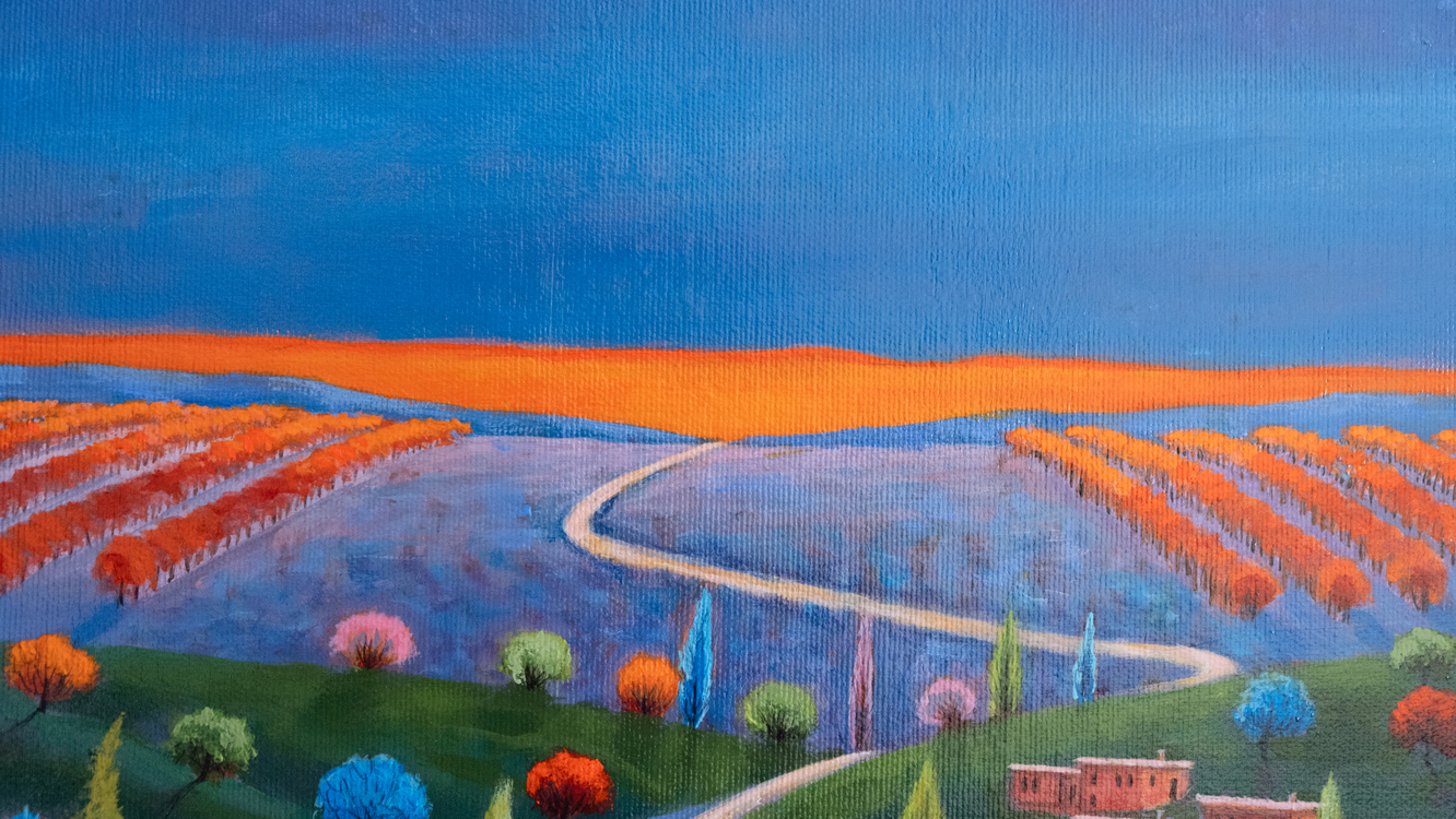 Original, acrylic painting on canvas signed by Rıza Karataş