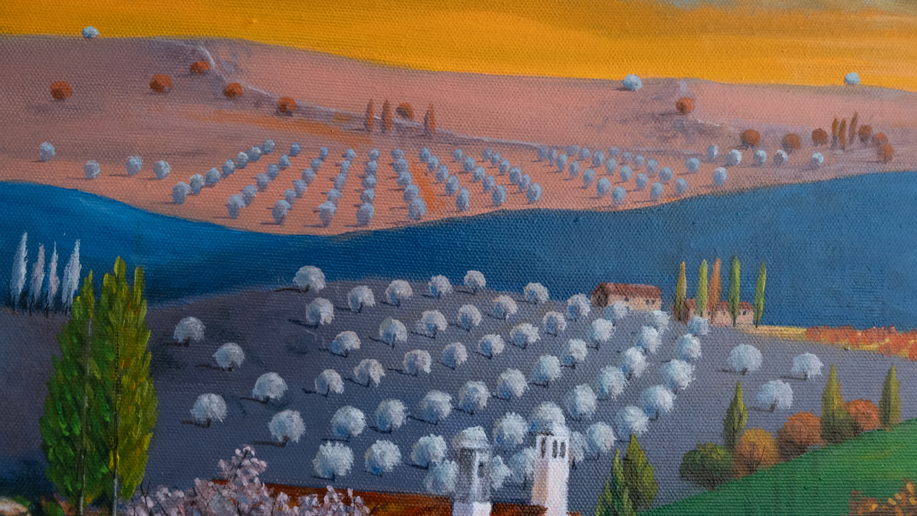 Original, acrylic painting on canvas signed by Rıza Karataş