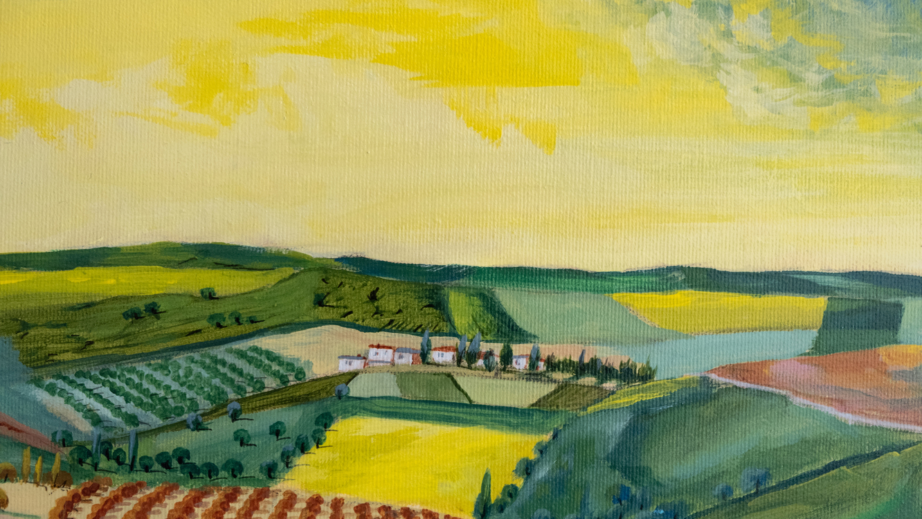 Original, acrylic painting on canvas signed by Rıza Karataş