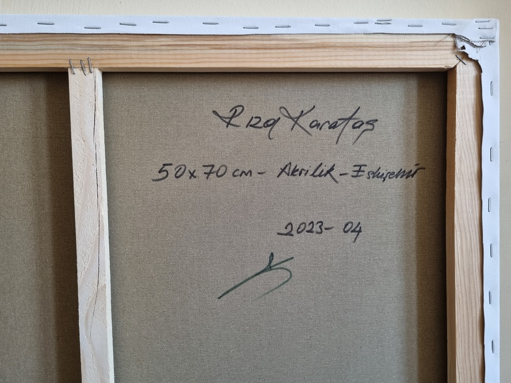 Original, acrylic painting on canvas signed by Rıza Karataş