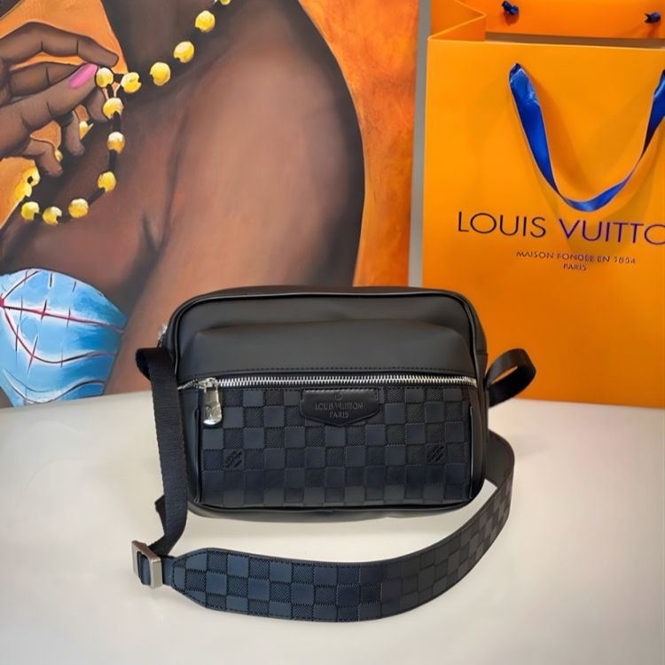 LOUIS VUITTON Siyah Ton Sür Ton Damier Omuz / Çapraz Askılı Çanta