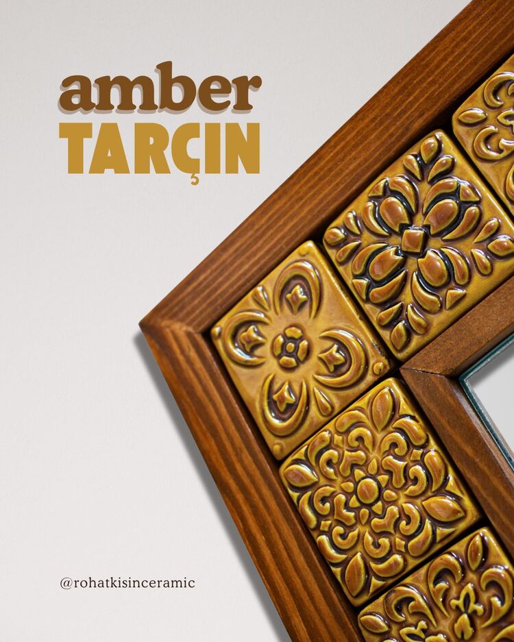 Amber Tarçın Seramik Ayna