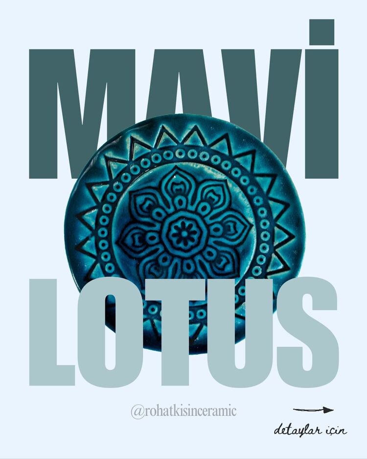 Mavi Lotus Dekoratif Duvar Objesi