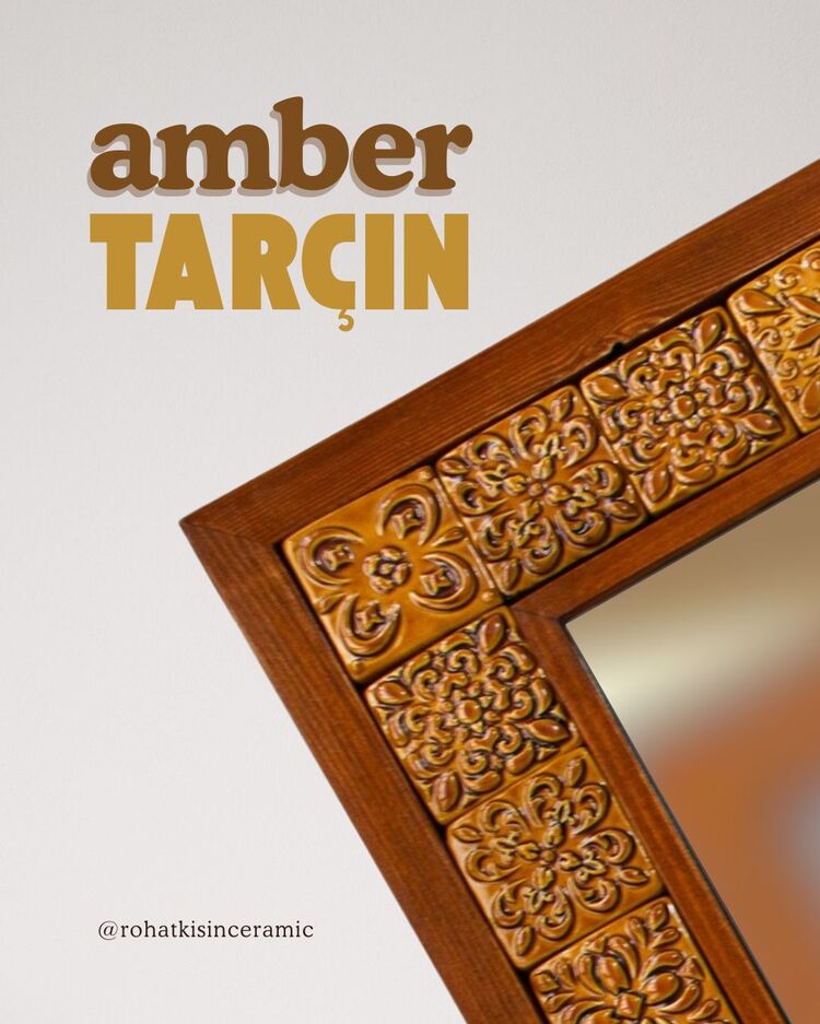 Amber Tarçın Seramik Ayna