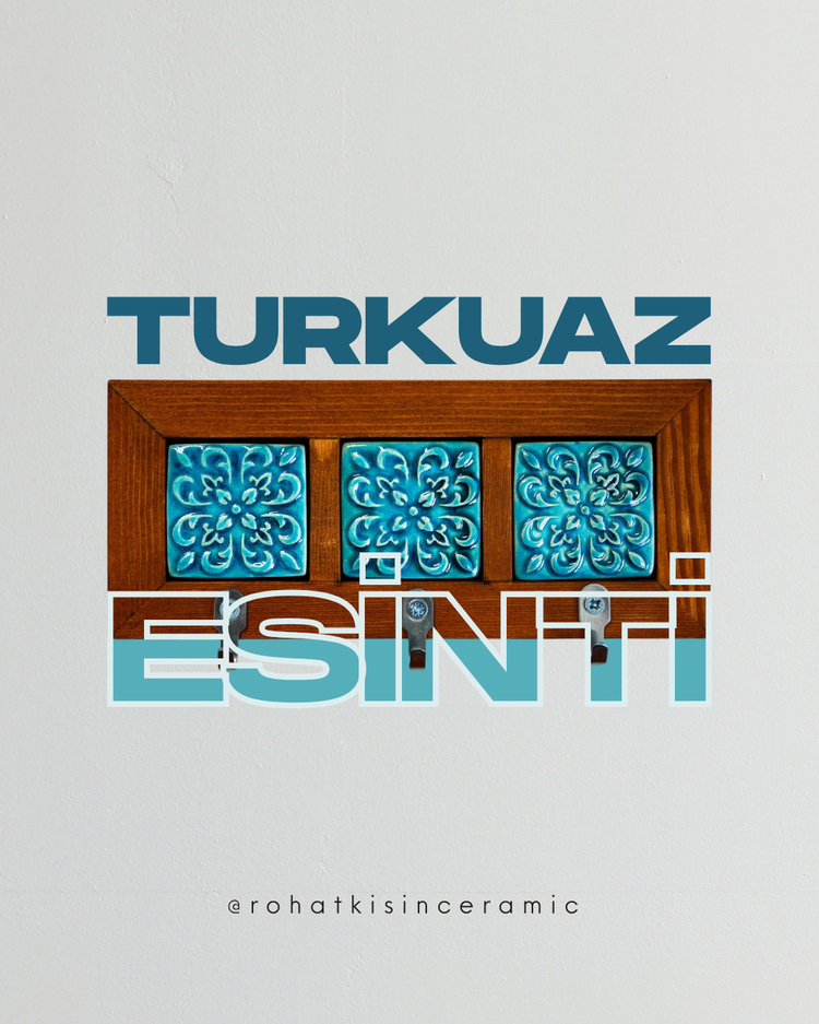 Turkuaz Esinti Üçlü Seramik Askılık
