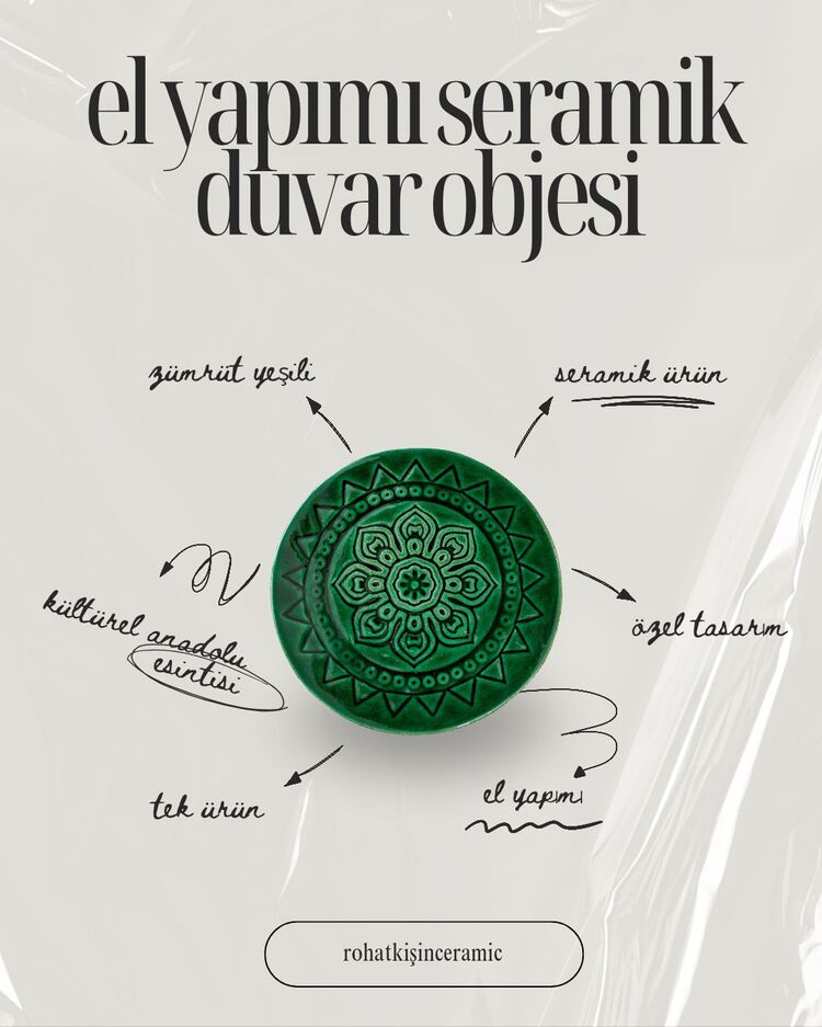Zümrüt Yeşili Dekoratif Duvar Objesi 