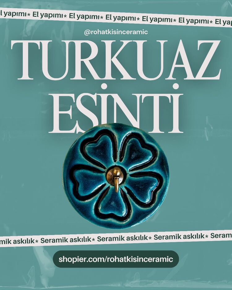 Turkuaz Esinti Büyük Boy Seramik Askılık