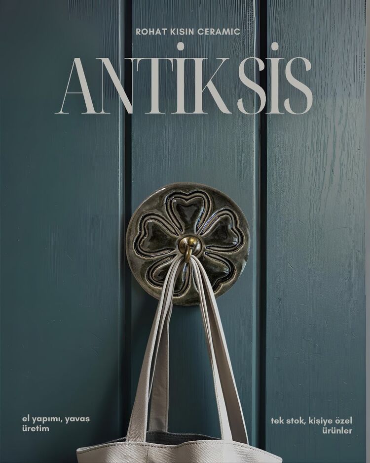 Antik Sis Büyük Boy Seramik Askılık