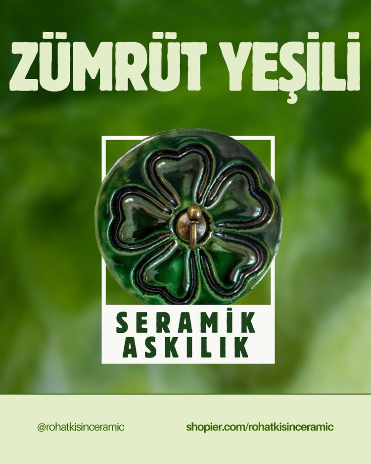Zümrüt Yeşili Büyük Boy Seramik Askılık