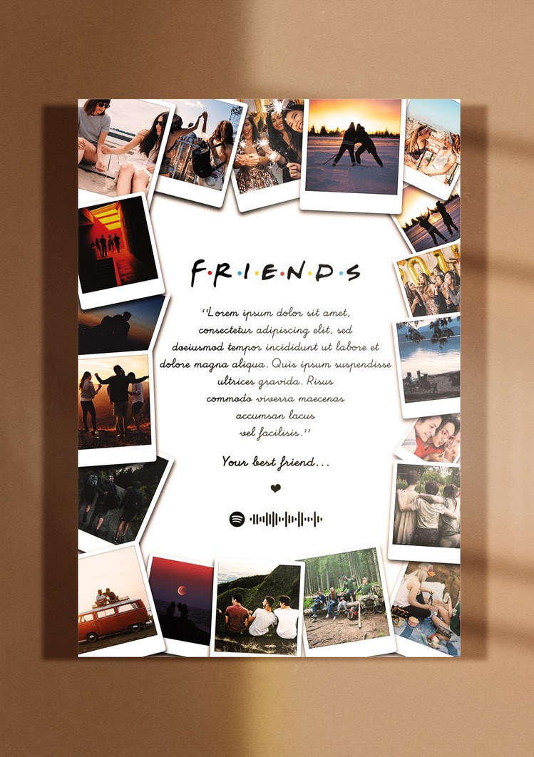 Kişiye Özel Friends Anı Posteri (Hediyelik, Arkadaş Grubu)