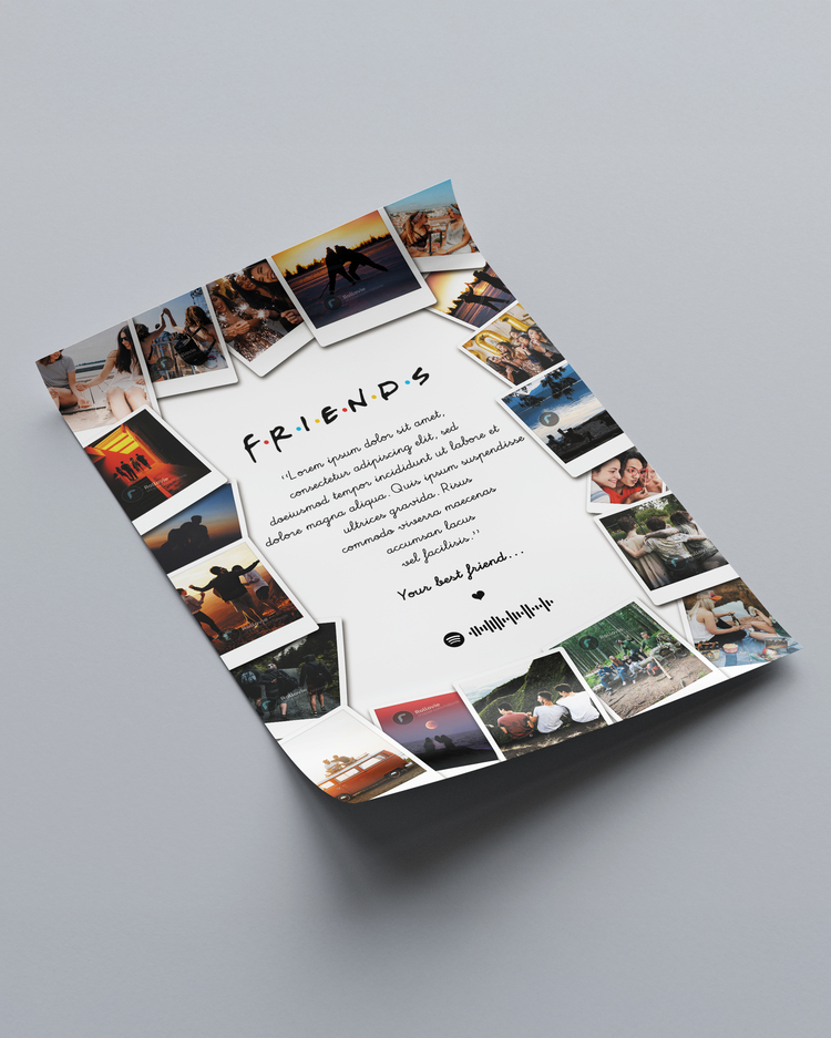 Kişiye Özel Friends Anı Posteri (Hediyelik, Arkadaş Grubu)