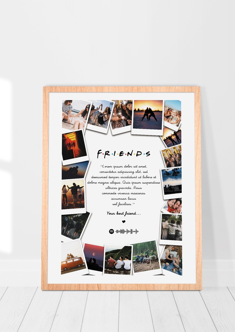 Kişiye Özel Friends Anı Posteri (Hediyelik, Arkadaş Grubu)