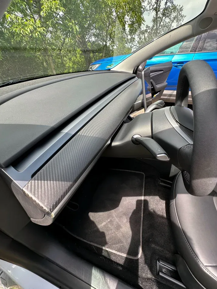 TESLA MODEL 3 MODEL Y için MAX CARBON Performance gösterge paneli alt çıta kapak MAX CARBON