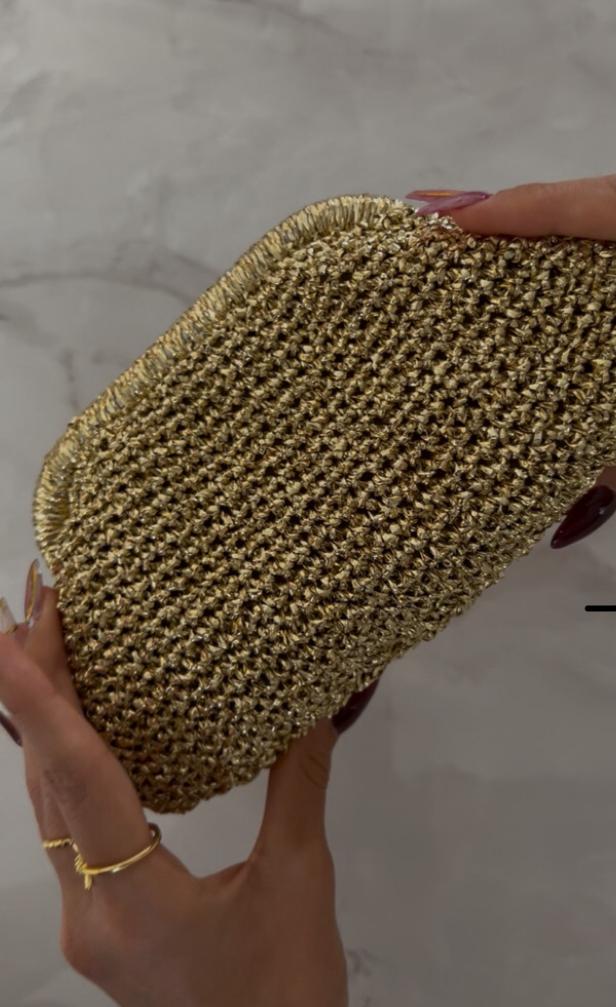16CM ÖN SİPARİŞ GOLD HASIR ÇANTA