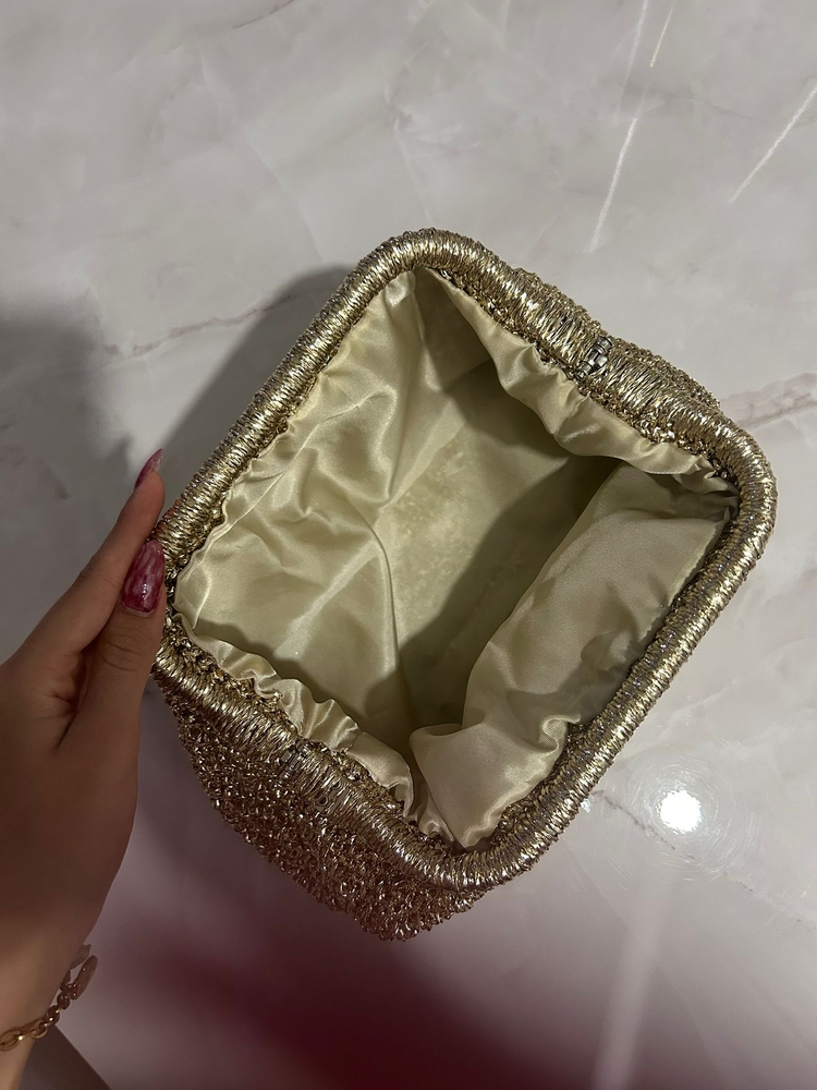 20CM ÖN SİPARİŞ GOLD HASIR ÇANTA