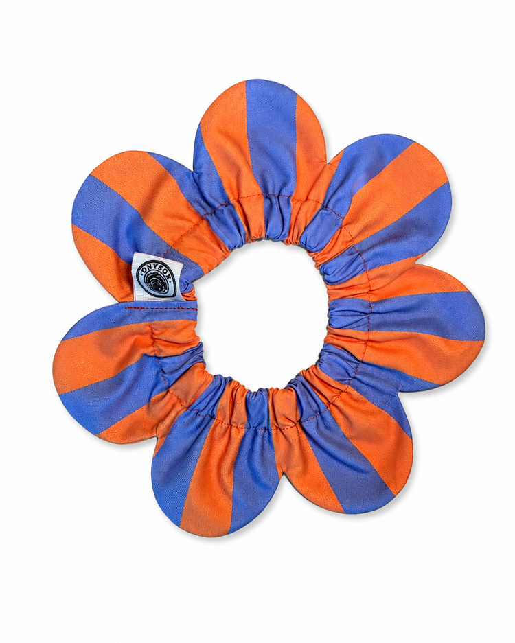 PawBow Flower Dog Collar (lilac orange stripe)