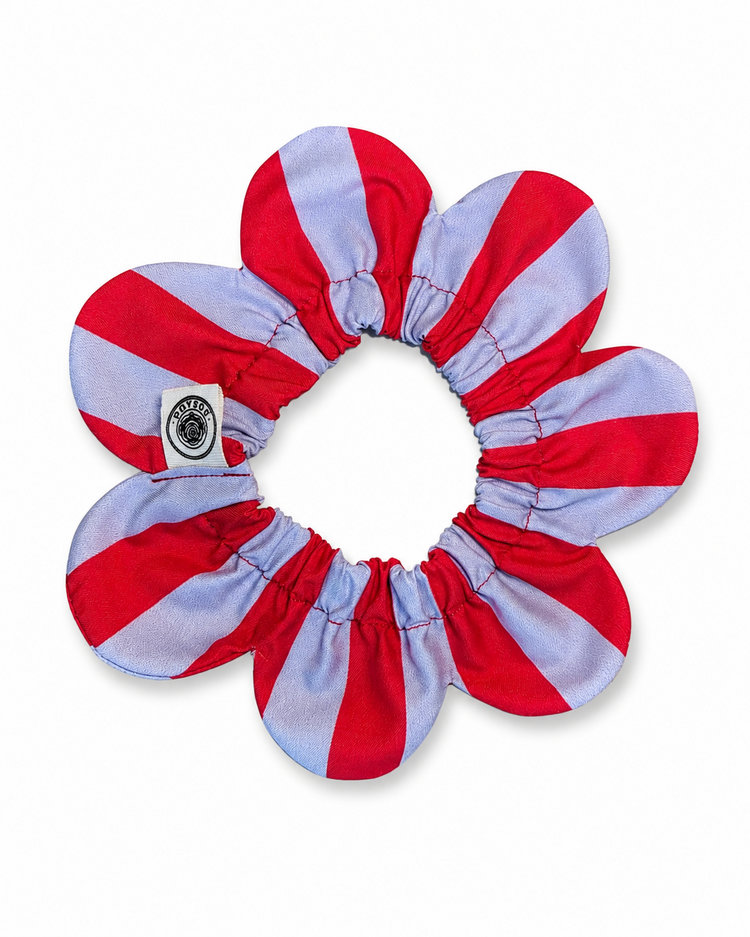 PawBow Flower Dog Collar (red lilac stripe)