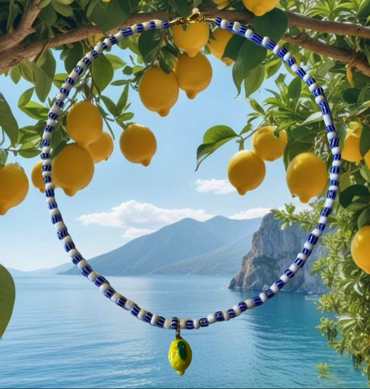 amalfi murano limon kolye