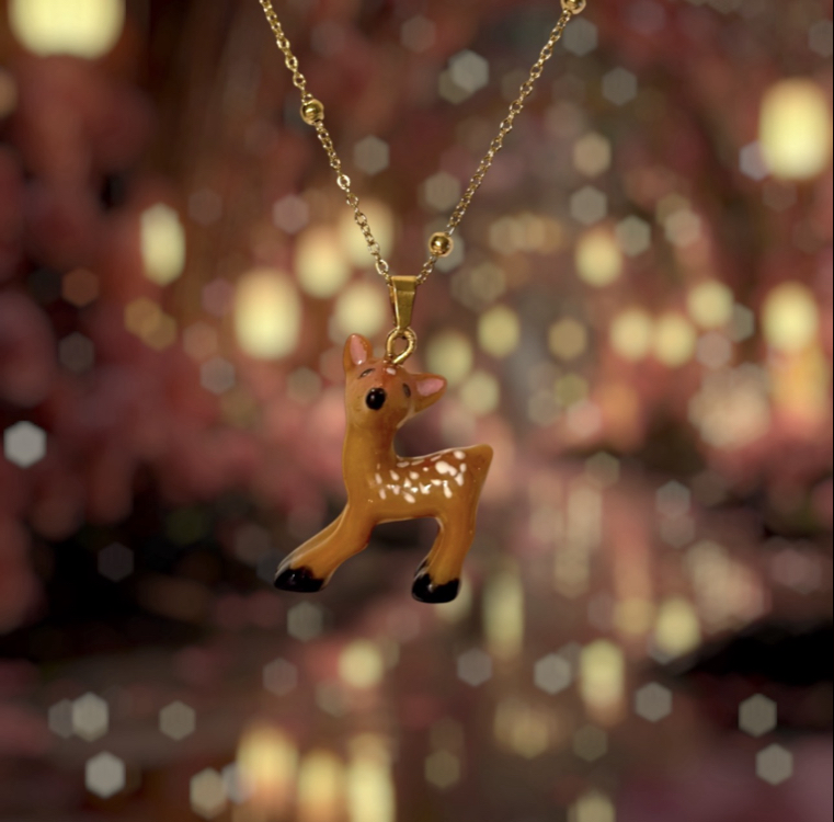 bambi el yapımı kolye 