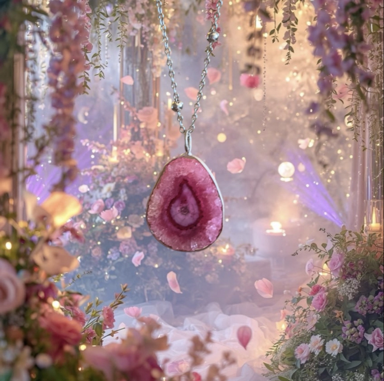 silver pink agate 