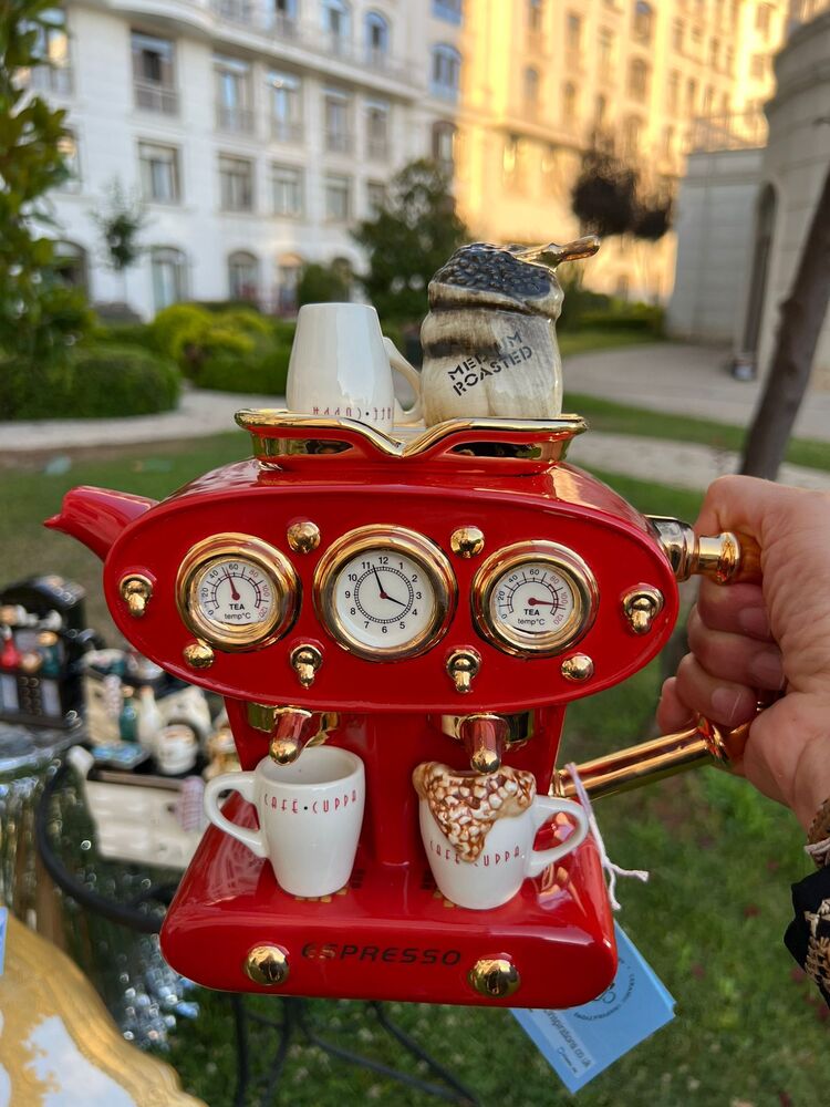 Ceramic Inspirations Double Espresso Makinası Büyük Seramik Teapot
