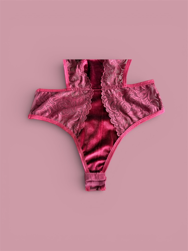 Destekli Bordo Bodysuit