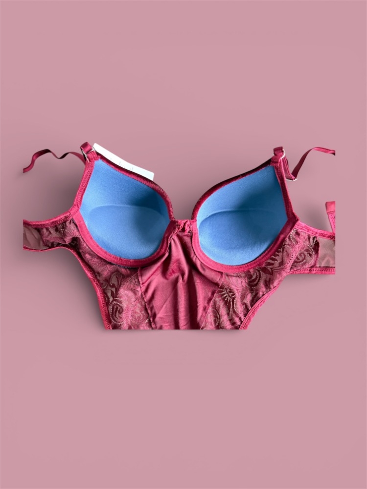 Destekli Bordo Bodysuit