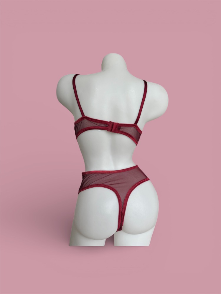 Destekli Bordo Bodysuit