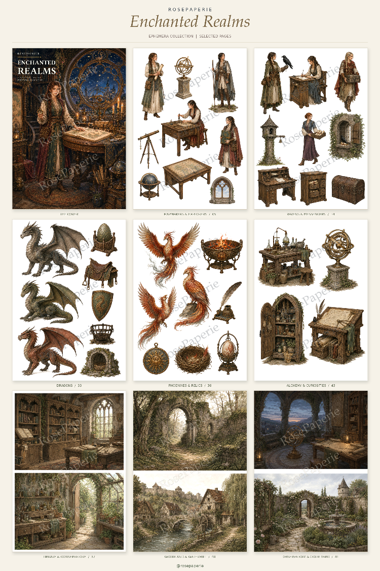 Enchanted Realms -Ephemera Book
