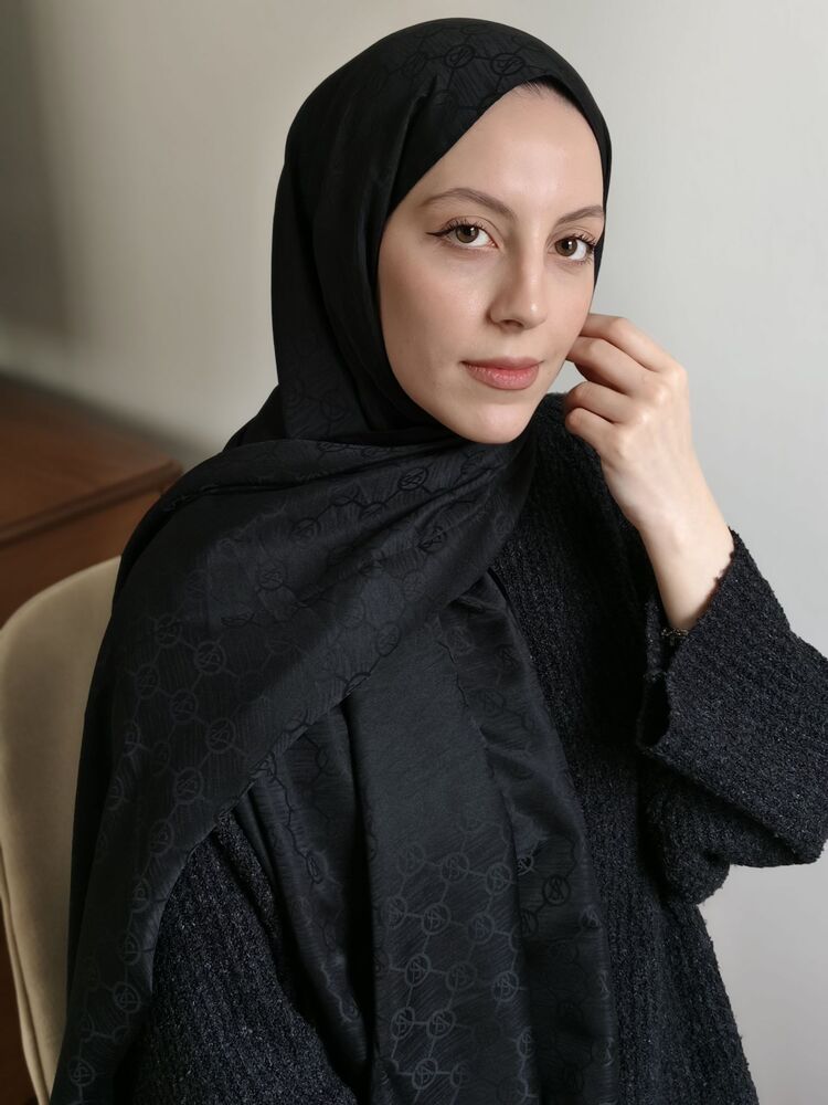 VS Desen Siyah Jakar Şal