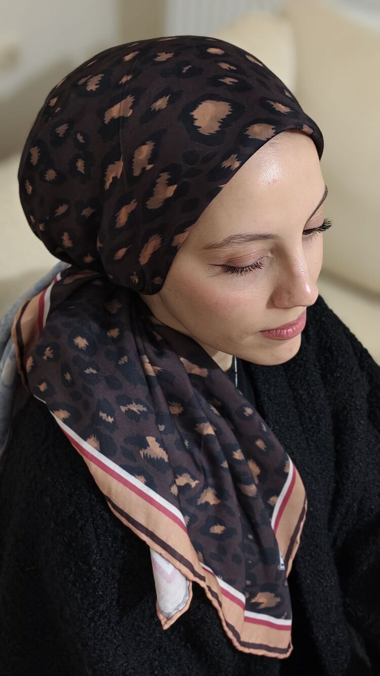 Soft Pamuk Leopar Eşarp