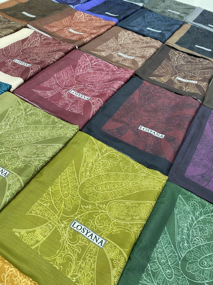 Desenli Pamuk Vual Bordo Şal