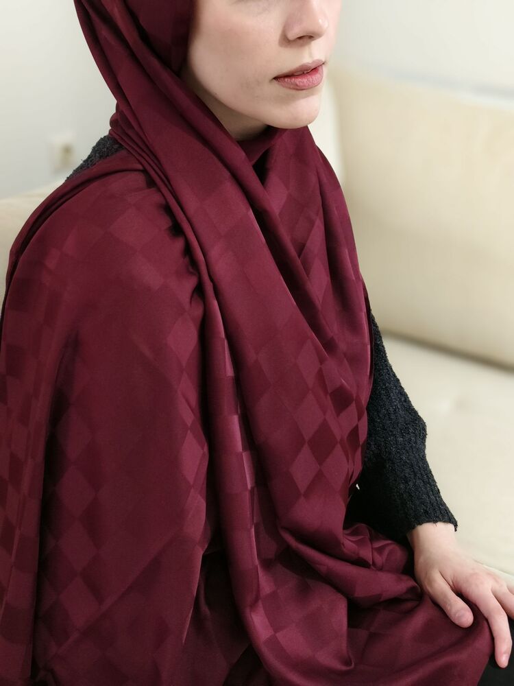 Dama Desen Bordo Jakar Şal