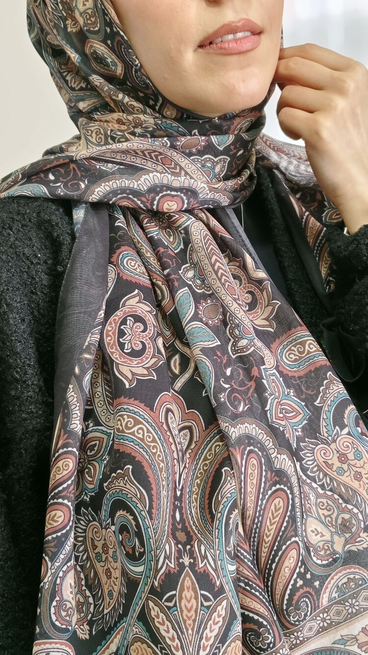Etnik Desenli Pamuklu Şal