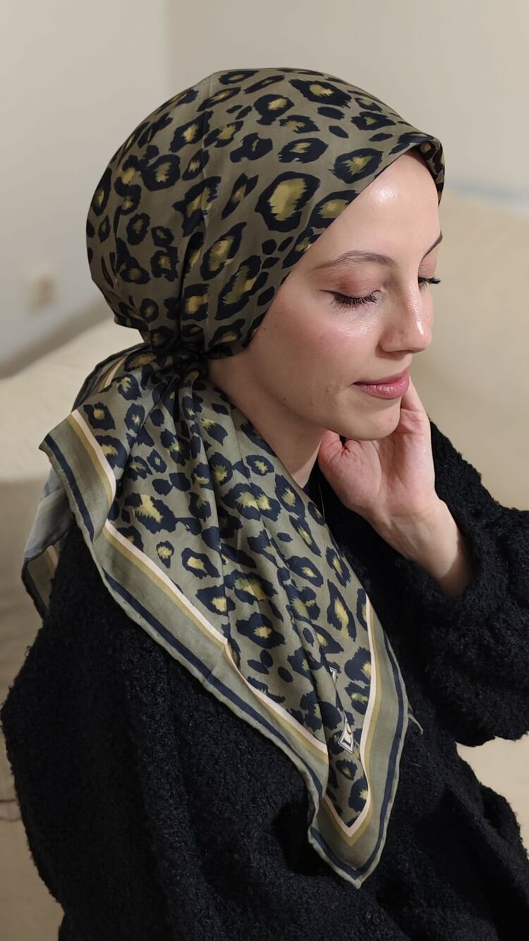 Soft Pamuk Leopar Eşarp