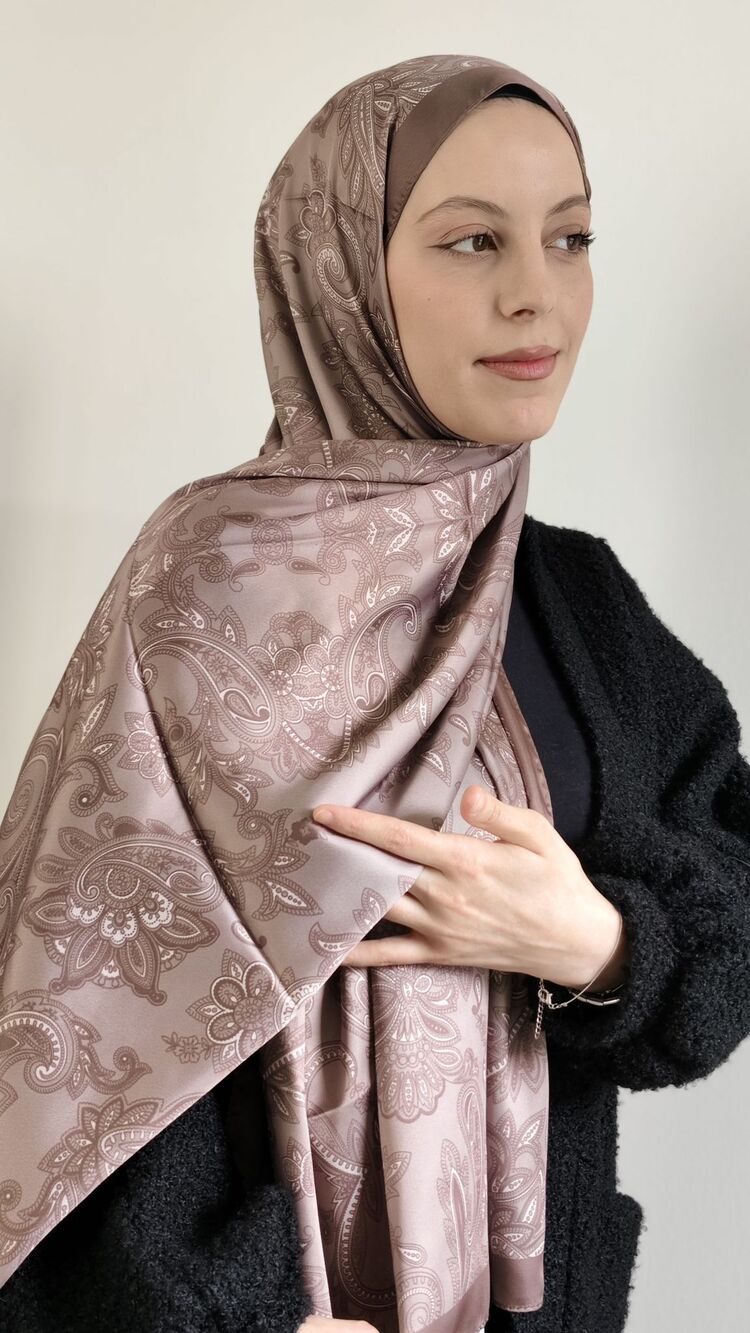 Etnik Desenli İpeksi Vual Şal