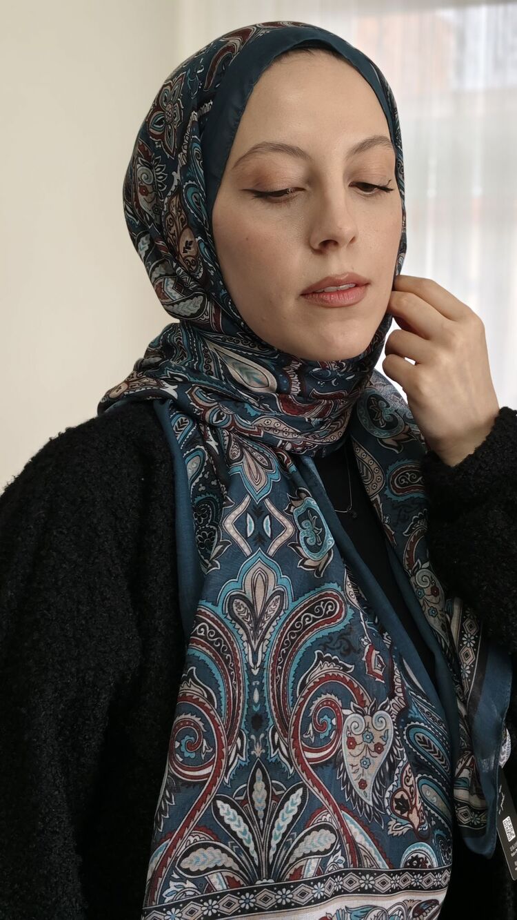 Etnik Desenli Pamuklu Şal