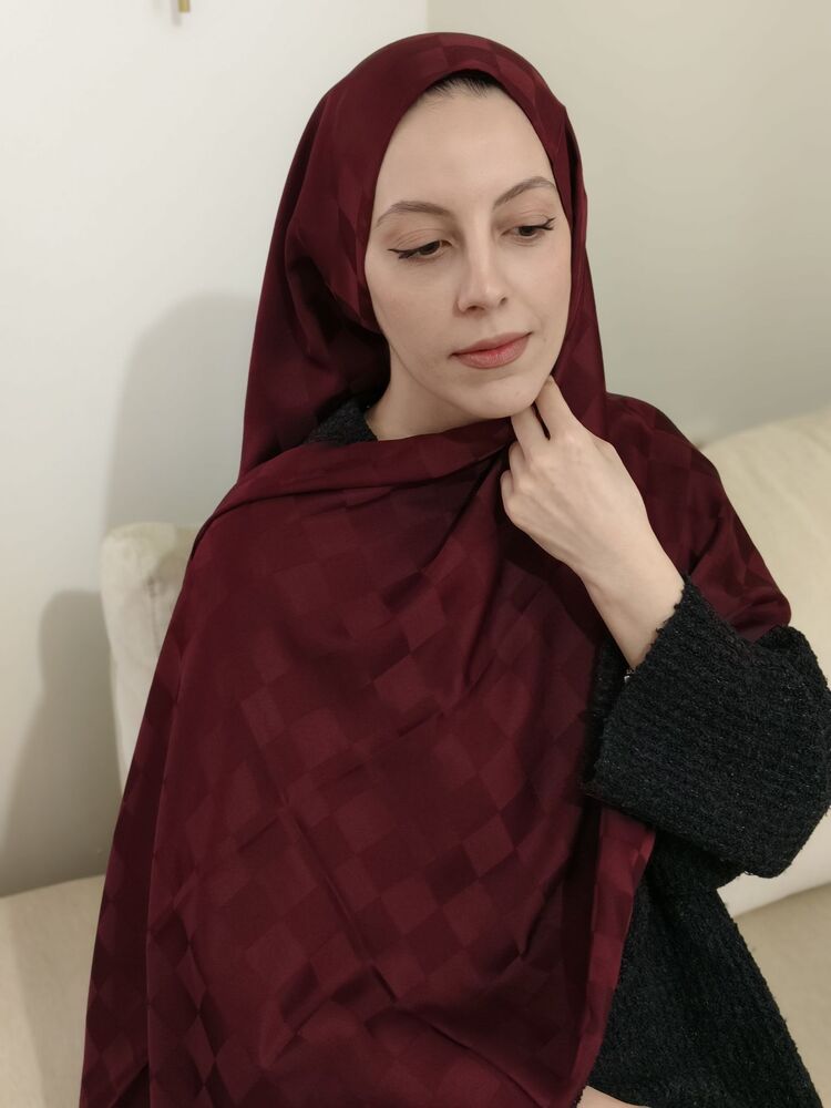 Dama Desen Bordo Jakar Şal